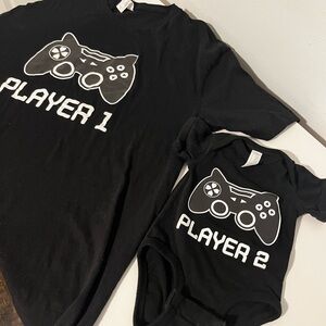 ✨Host Pick✨ Gaming T-Shirt Set for Parent (Large) and Newborn Baby